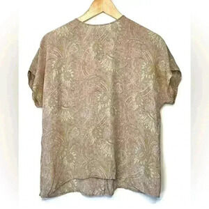 Liz Claiborne Womens Silk Paisley Fairy Core Powder Pink Boho Ethereal Top 4